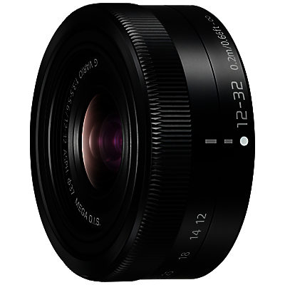 Panasonic H-FS12032E-K LUMIX G VARIO 12-32MM, F3.5-F5.6 Standard Zoom Lens With Mega O.I.S